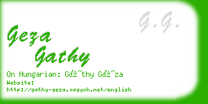 geza gathy business card